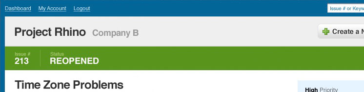 A view of the darker green status bar for an reopened issue.