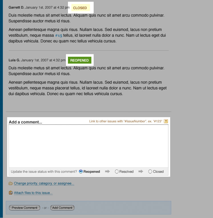 A screenshot of the comment form with a few areas highlighted for discussion.