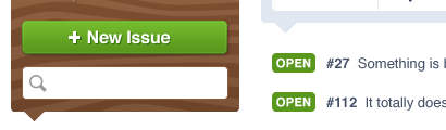 Screenshot showing the green buttons next to Open status chiclets.