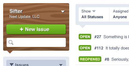 Screenshot of the updated design with the wood-grain influence from the logo.